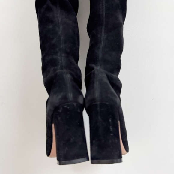 Stuart Weitzman Kirstie 90 Suede Over The Knee Boots Tall Black Classic 5 Narrow - Picture 12 of 15